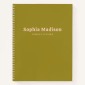 Carnet Retro Gras Vert Simple Rose Pâle (Devant)