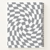 Carnet Retro Grey Blanc Pastel Chèques Varés À damiers (Dos)