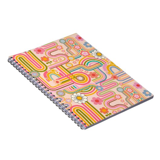 Carnet Retro groovy flowers (Côté Droit)