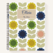 Carnet Retro Groovy Summer Flowers Stems (Devant)