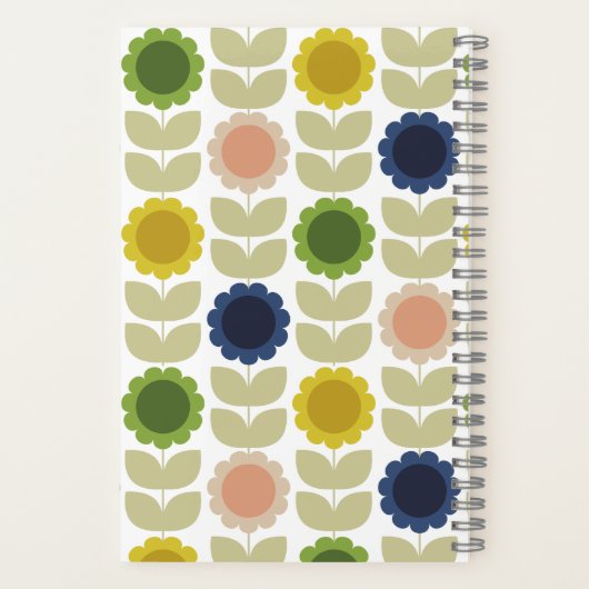 Carnet Retro Groovy Summer Flowers Stems (Verso)