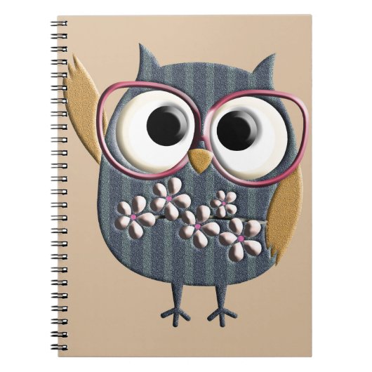 Carnet Rétro hibou vintage (Devant)