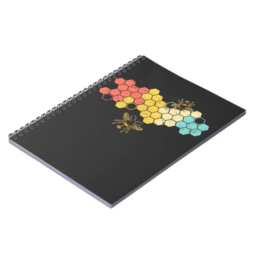 Carnet Retro Honeycomb Beekeeper Design pour Bee Lover (Côté gauche)