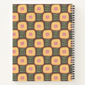 Carnet Retro les années 70 Motif de fleurs en Brown Perso (Dos)