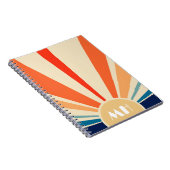Carnet Retro les années 70 Starburst Sunrise Stripes Mono (Côté Droit)