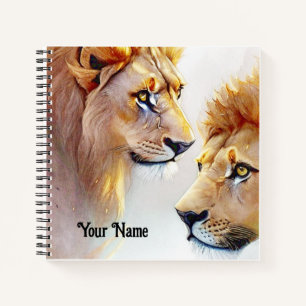 Carnet Retro Lions Art - Art classique de mur de la faune