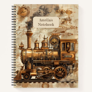 Carnet rétro Locomotive Steampunk
