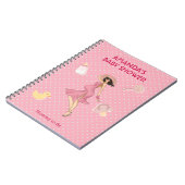 Carnet Retro maman Brunette 2 Baby shower (Côté gauche)