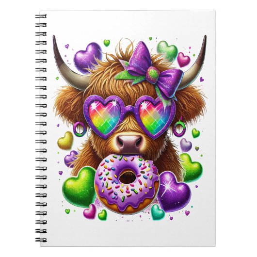 Carnet Retro Mardi Gras, Vache des Highlands (Devant)