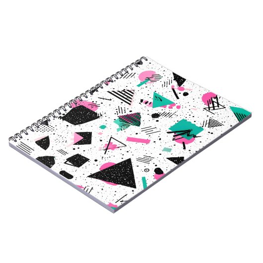 Carnet Retro Memphis Geometric Pattern (Côté gauche)