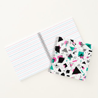 Carnet Retro Memphis Geometric Pattern