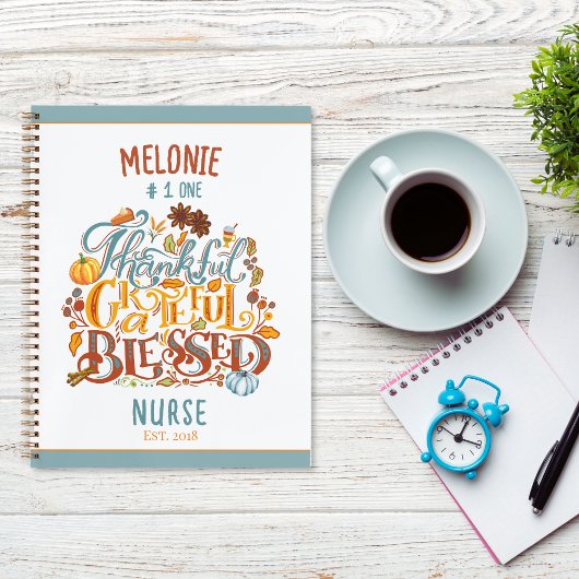 Carnet Rétro Merci Grateful Nom Profession