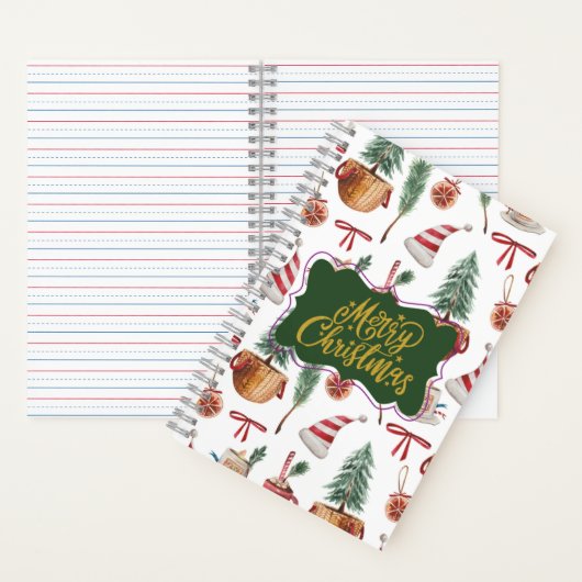 Carnet Retro Merry Christmas Journaling Notebooks (À l'intérieur)