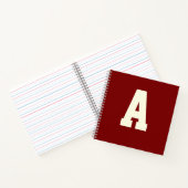 Carnet Rétro monogramme alpha bordeaux crème (Intérieur)