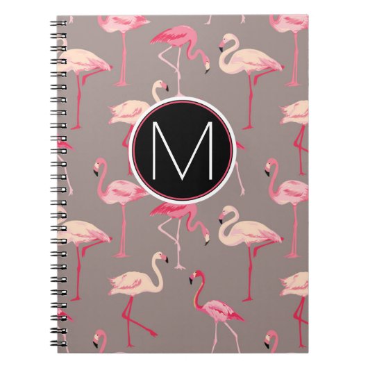 Carnet Rétro monogramme des Flamants roses | (Devant)