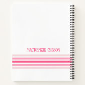 Carnet Retro Monogrammed Minimalist Stripes (Dos)