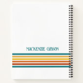 Carnet Retro Monogrammed Minimalist Stripes (Dos)