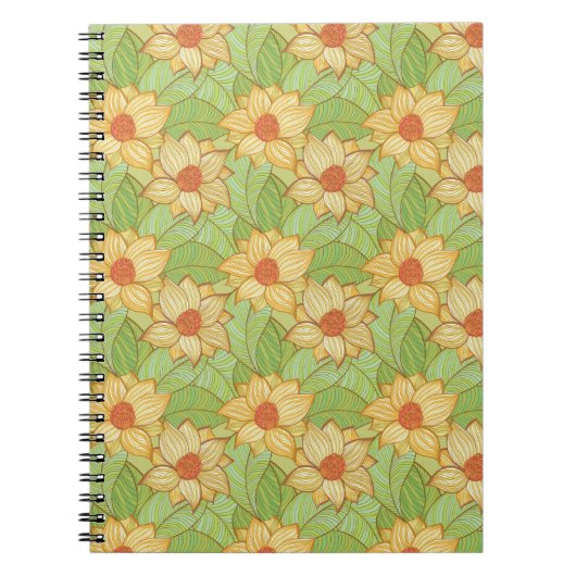 Carnet Rétro motif de magnolia (Devant)