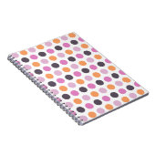 Carnet Rétro motif de point rose pourpre orange mignon de (Côté Droit)
