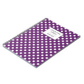 Carnet Rétro motif de pois pourpre (Côté gauche)
