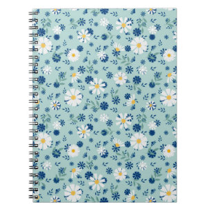 Carnet Retro motif floral avec marguerites.