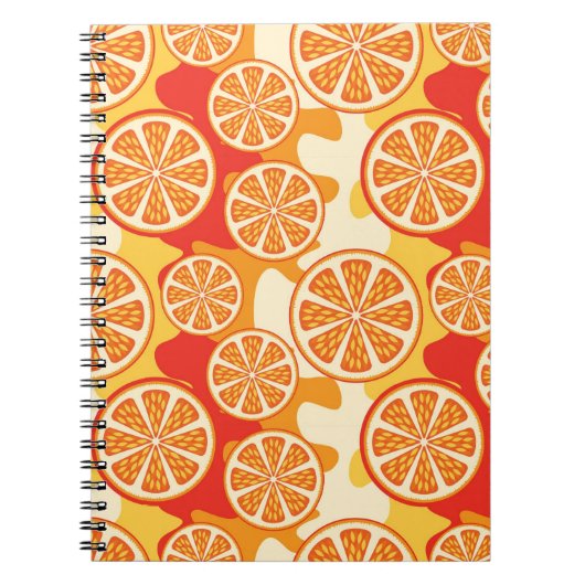 Carnet Rétro motif orange d'agrume (Devant)