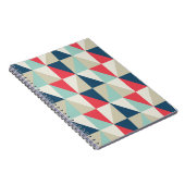 Carnet Rétro motif rouge et bleu géométrique de triangles (Côté Droit)