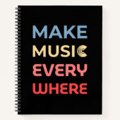 Carnet Retro Music Lover Cadeau - Faites de la musique pa (Devant)