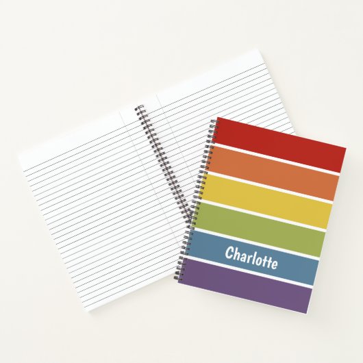 Carnet Retro Muted Rainbow LGBT Personnalisé (Intérieur)