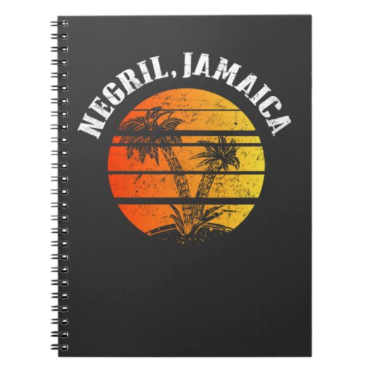 Carnet Retro Negril Jamaïque plage coucher du soleil (Devant)