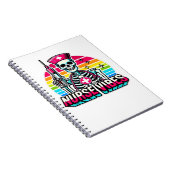 Carnet Retro Neon Skeleton Nurse - Funny Éffrayant D (Côté Droit)