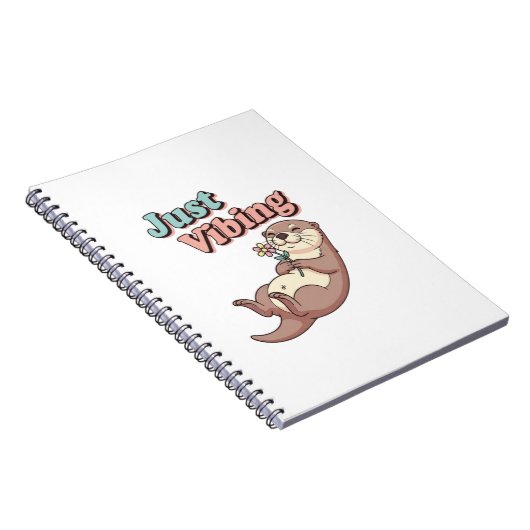 Carnet Retro Otter Just Vibing Lined Notebook (Côté Droit)