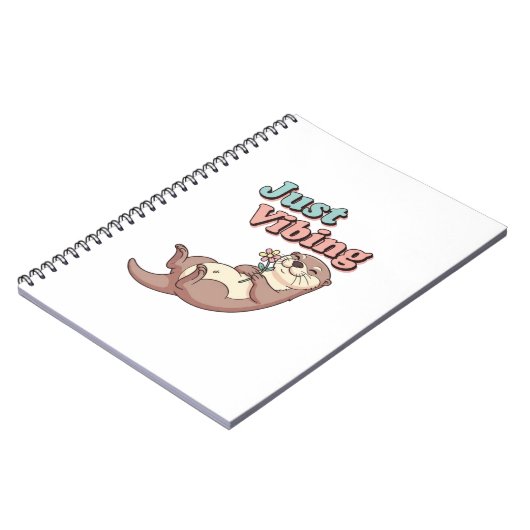 Carnet Retro Otter Just Vibing Lined Notebook (Côté gauche)