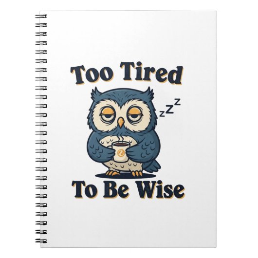 Carnet Retro Owl Tired Thoughts Lined Notebook (Devant)