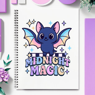 Carnet Rétro Pastelcore Chauve-souris et damier mignons p