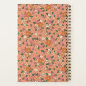 Carnet Retro Peach Floral Notes Personalized Name (Verso)