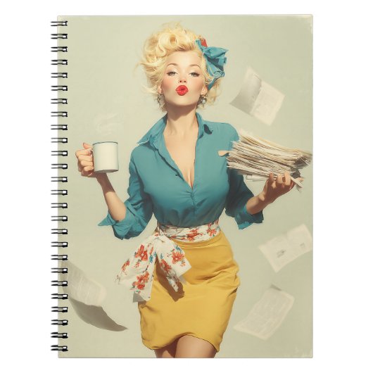 Carnet Retro Pin-Up Office Chic (Devant)