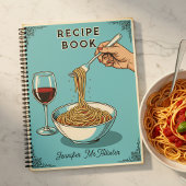 Carnet Retro Pop Art Spaghetti & Wine Cooking Recipe