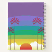 Carnet Retro Purple Sunset Palm Trees Art Personalised (Dos)