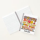 Carnet Retro rainbow bruh montrer votre travail damier (Intérieur)