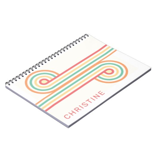 Carnet Retro Rainbow Line Art (Côté gauche)