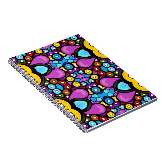 Carnet Retro Record Art Abstrait Fun Motif Design (Côté Droit)