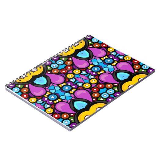 Carnet Retro Record Art Abstrait Fun Motif Design (Côté gauche)