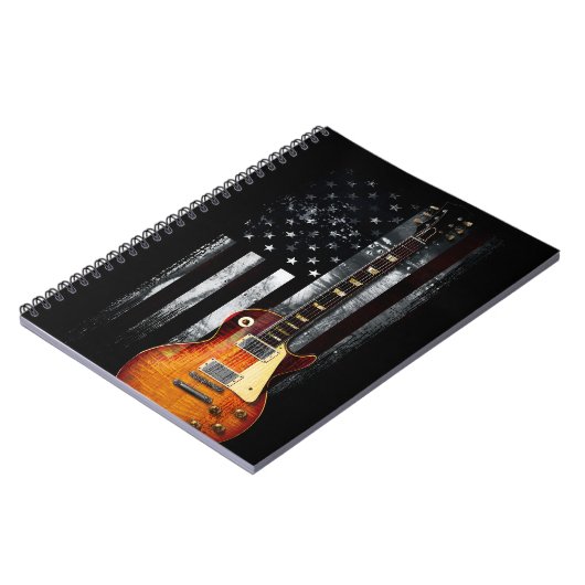 Carnet Retro Rock N Roll American Flag Guitare (Côté gauche)