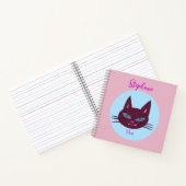 Carnet Rétro rose et bleu Purring Kitty (Intérieur)