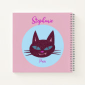 Carnet Rétro rose et bleu Purring Kitty (Dos)