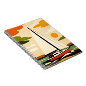Carnet Retro Sailboat Sunset Illustration (Côté Droit)