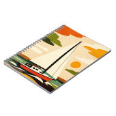 Carnet Retro Sailboat Sunset Illustration (Côté gauche)