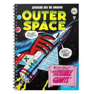 Carnet Retro Sci-Fi Adventure Outer Space Comics Couvertu