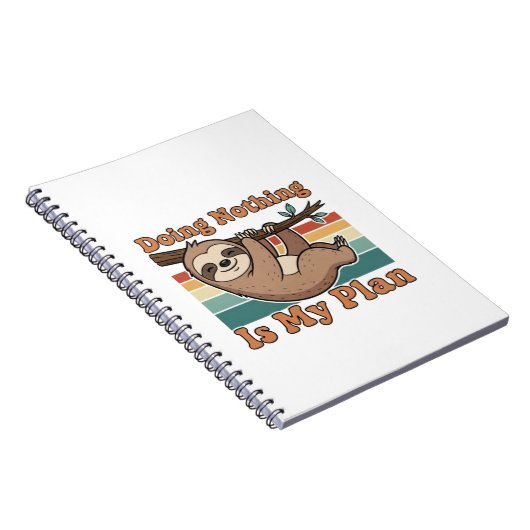 Carnet Retro Sloth Lazy Quote Lined Notebook (Côté Droit)